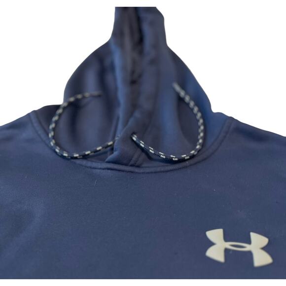 UNDER ARMOUR HOODIE SWEATSHIRT, WOMENS, SP, NAVY BLUE, LONG SLEEVES HAND WARMER - Picture 5 of 11